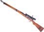 Used Arisaka Type 99 Bolt-Action Sniper Rifle, Converted To 30-06 Sprg, 25.5" Barrel, Full Military Wood Stock, 4X Riflescope - Nagoya Mfg, Chrysanthemum Crossed Out, Numbers Matching Except Scope, Good Condition