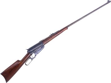 Used Winchester 1895 Lever-Action Rifle - 30 U.S. (30-40 Krag), 27.5" Barrel, Wood Stock, Buckhorn Sights, Crecent Buttplate, 1915 Mfg, Reblued, Good Condition