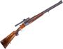 Used Franz Sodia Over-Under Combination Gun, 6.5x57R/24Ga, 2.5", 22" Barrel, Wood Stock, Khales Mignon 2.5x Riflescope - Claw Mounts, Double Trigger, Engraved Receiver, Fixed Full Choke, Repaired Crack In Forend, Good Condition