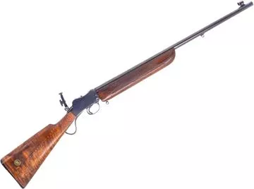 Used BSA Martini Single-Shot 22 LR, 25" Heavy Barrel, Blued, Walnut Straight Stock, BSA Adjustable Aperture Sights, Canadian Military Trainer, Broadhead Markings, Good Condition