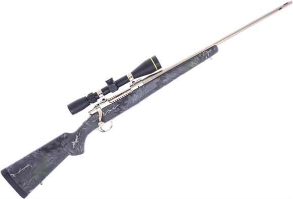Used Ruger M77 Bolt-Action 338 Win Mag, 22" Douglas Barrel w/ Mag-Na-Porting, With Leupold VX-Freedom 3-9x40mm Scope, Precision Kevlar Stock, Nickel Plated Barrel & Action - Timney Trigger, Very Good Condition