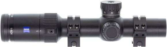 Used Zeiss Conquest V4 Riflescope - 1-4x24mm, 30mm, Illuminated ZQAR Reticle (#62), ASV Elevation Turret, 1/2 MOA Click Adjustment, Matte Black, Weaver Skeleton Rings - Original Box, Very Good Condition
