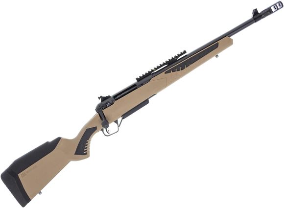 Used Savage 110 Scout Bolt-Action 308 Win, 16.5" Barrel With Muzzle Brake, Williams Aperture Sights, Picatinny Scout Rail, FDE Accufit Stock, One Mag, Excellent Condition
