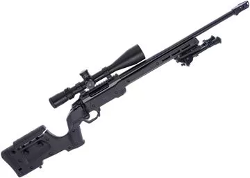 Used Tikka CTR Bolt-Action Rifle - 308 Win, 20" Threaded Barrel, MDT XRS Chassis (Black), Nikon Black X1000 4-16x44 SFP Riflescope in MOA, Harris BRM Bipod, Cadex Muzzle Brake, No Mag, Excellent Condition